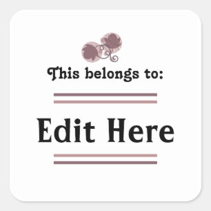 This Belongs To Sticker Editable Text