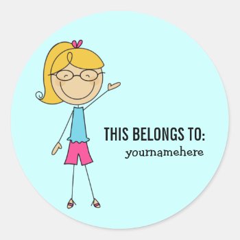 This Belongs To Sticker For A Girl by whupsadaisy4kids at Zazzle