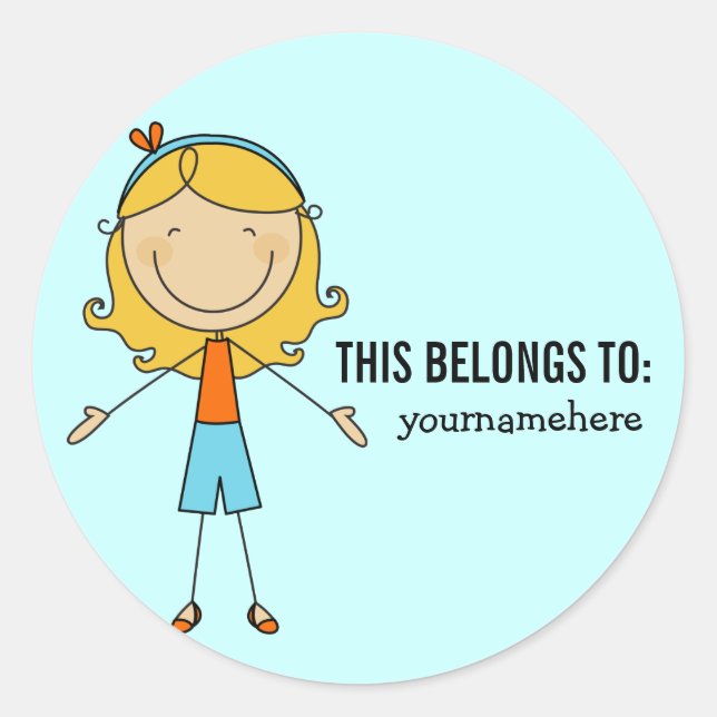 THIS BELONGS TO Sticker for a Girl (Front)