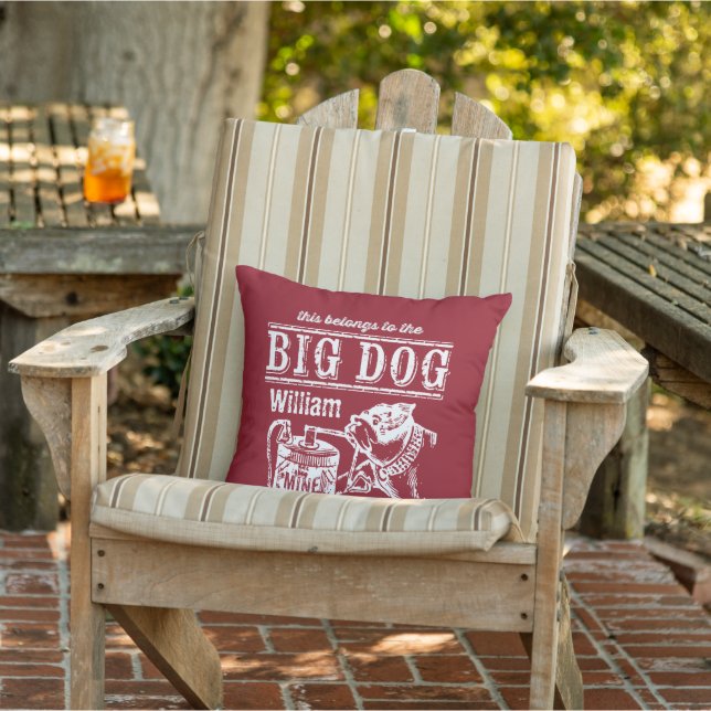This belongs to the Big Dog your name Outdoor Pillow (Chair)