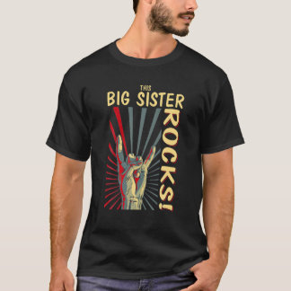 This Big Sister Rocks Vintage Retro Concert 70S 80 T-Shirt