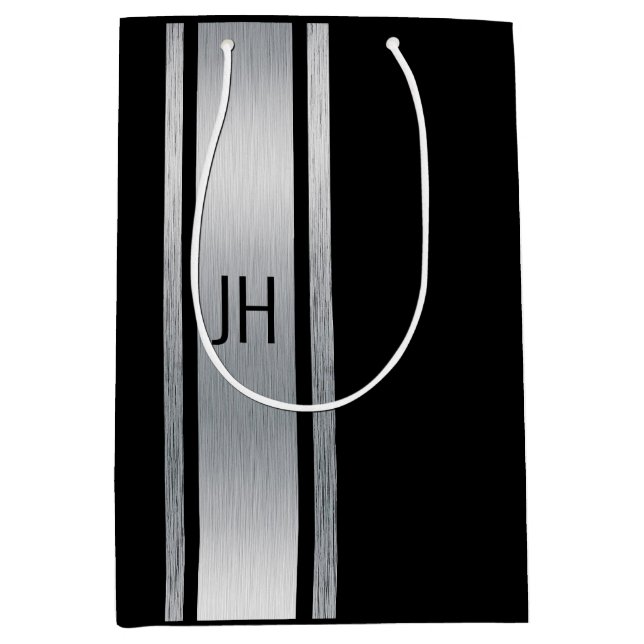 This black & white nobleman bachelor  medium gift bag (Front)