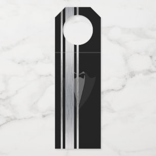 This black & white nobleman bachelor party bottle hanger tag