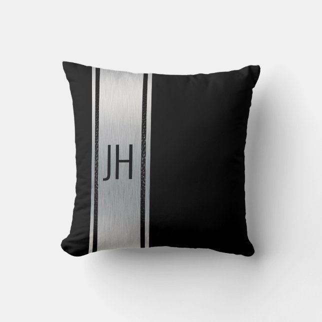 This black & white nobleman bachelor throw pillow (Front)