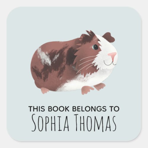 This Book Belongs Cute Guinea Pig Kids Bookplate