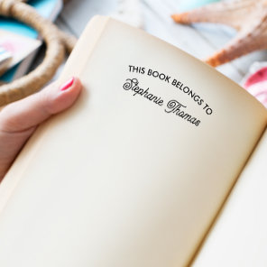 This Book Belongs To ADD YOUR NAME CURSIVE FONT Self-inking Stamp