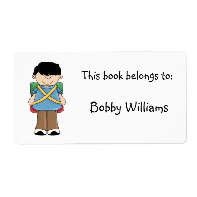 This book belongs to:-Boy Label (Front)