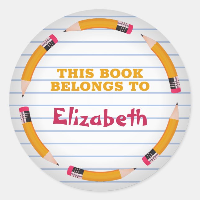 This book belongs to classic round sticker (Front)