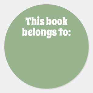 This book belongs to: classic round sticker