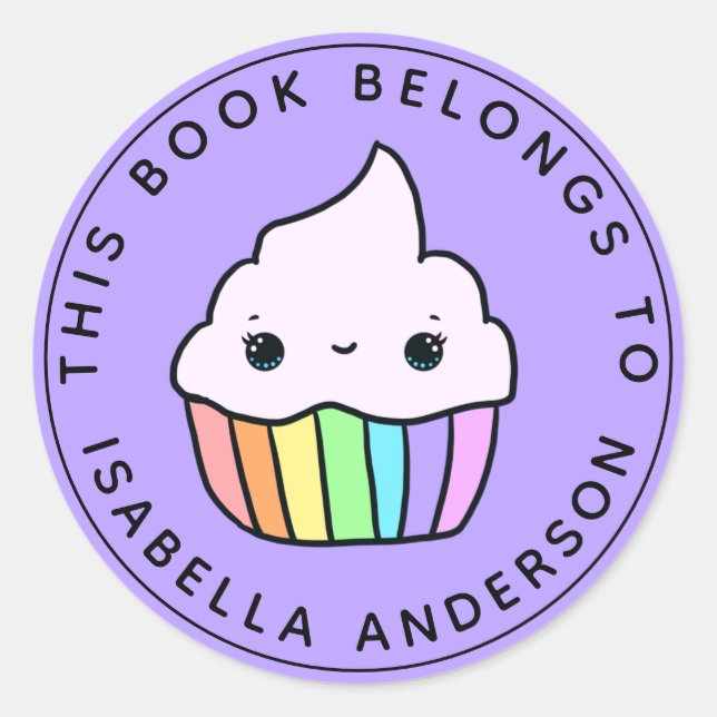 This Book Belongs To Cupcake Bookplate (Front)