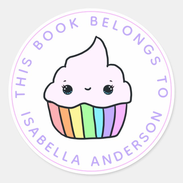 This Book Belongs To Cupcake Bookplate (Front)