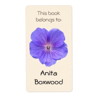 This Book Belongs To Custom Name Blue Flower