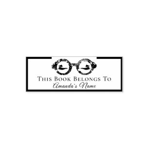 This Book Belongs To Custom Name Girls Framed Self-inking Stamp