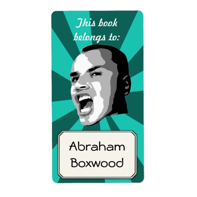This Book Belongs To Custom Name Retro Shouting Label (Front)