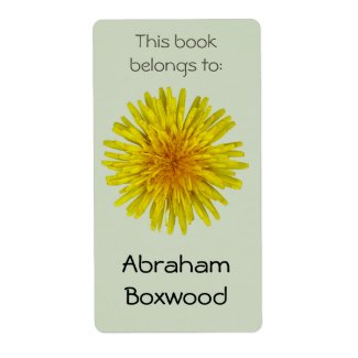 This Book Belongs To Custom Name Yellow Dandelion