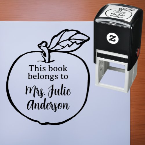 This Book Belongs To Custom Teachers Library Mark Self_inking Stamp