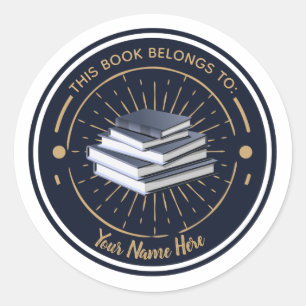 This Book Belongs To (Customized Bookplate) Classic Round Sticker