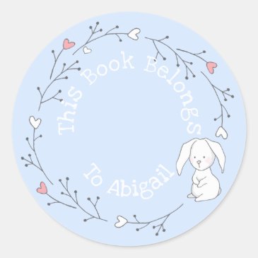 This Book Belongs To - Cute Bunny in a Wreath Kids