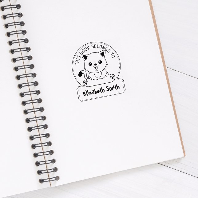 This Book Belongs To, Cute Cat, Child Book   Rubber Stamp (Creator Uploaded)
