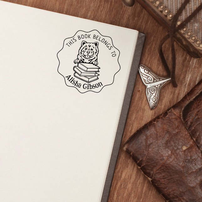 This Book Belongs To, Cute Chow Chow Rubber Stamp (Creator Uploaded)