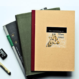 This Book Belongs To Cute Giraffe Bookplate