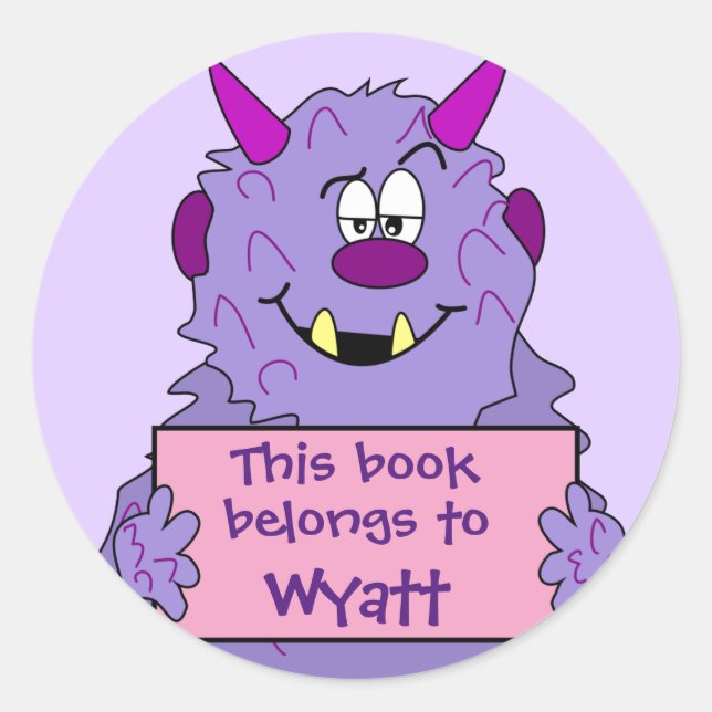 This Book Belongs To Cute Monster Kids Bookplate (Front)