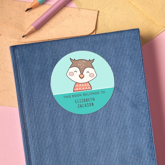 This book belongs to Cute owl kids Classic Round Sticker (Creator Uploaded)