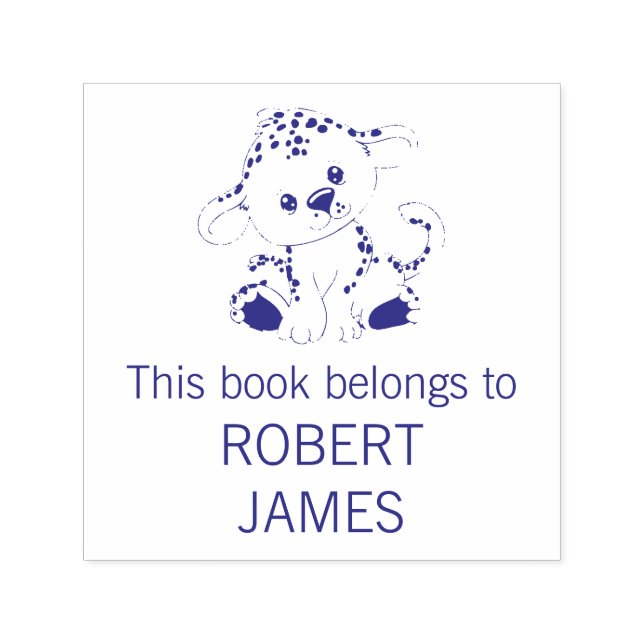 This Book Belongs To Cute Personalized Leopard Self-inking Stamp (Design)