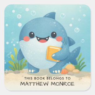 This Book Belongs To Cute Shark Kid's Bookplate