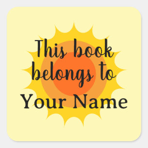This book belongs to cute sunshine bookplate label