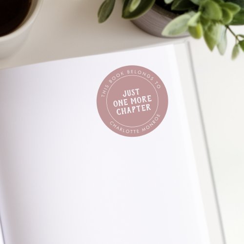 This Book Belongs To Dusty Pink Bookplate Sticker