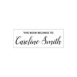 This book belongs to elegant calligraphy script self-inking stamp