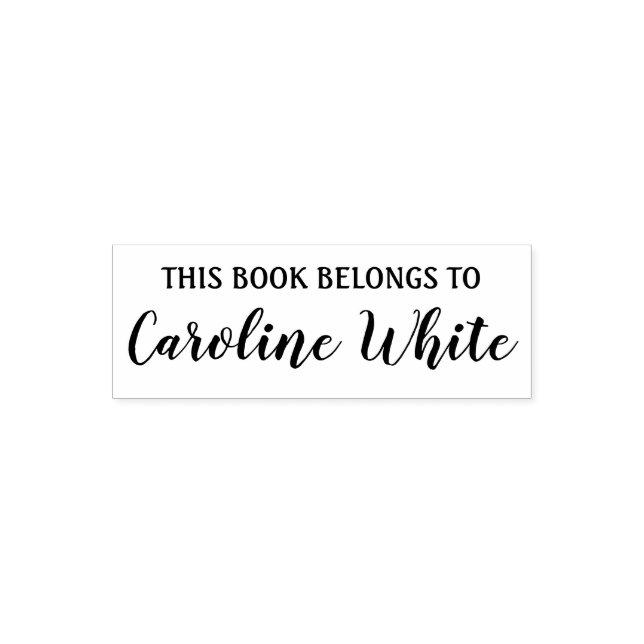 This book belongs to elegant script self-inking stamp (Design)