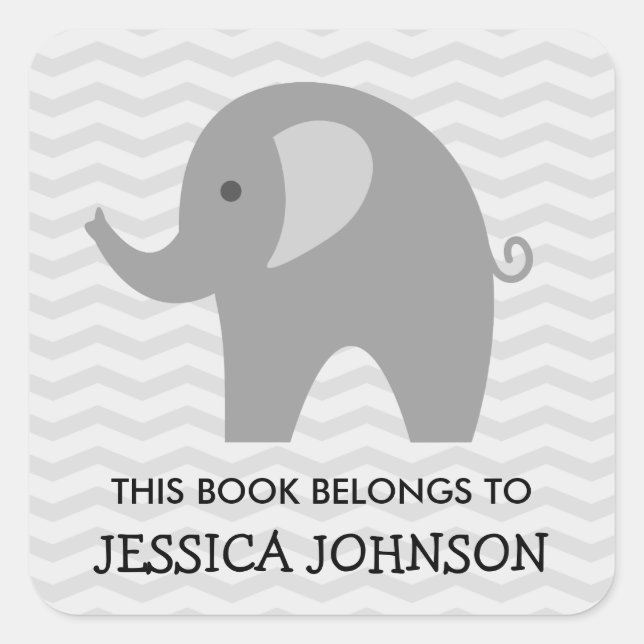 This book belongs to elephant bookplate stickers (Front)