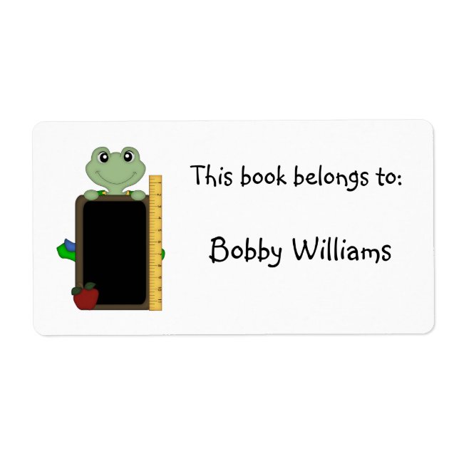 This book belongs to:-Frog/Personalize Name Label (Front)