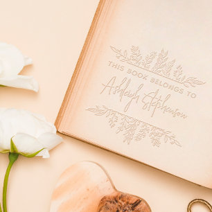 This Book Belongs To Greenery Custom Name Script Embosser