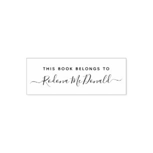 This Book Belongs To Handwritten Script Name Self-inking Stamp