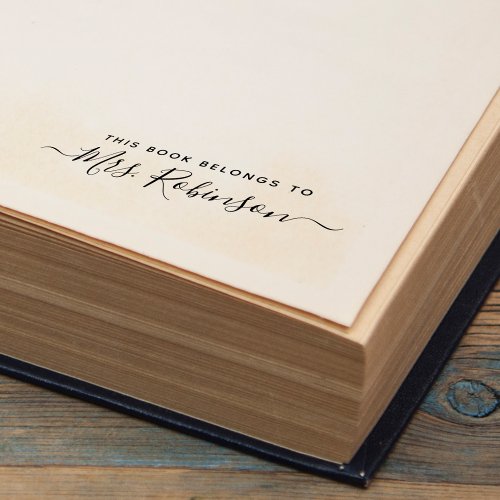 This Book Belongs To Handwritten Script Name Self_inking Stamp