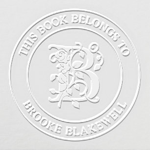 This Book Belongs To Initial B Embosser