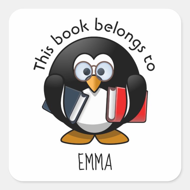This book belongs to (insert name) square sticker (Front)