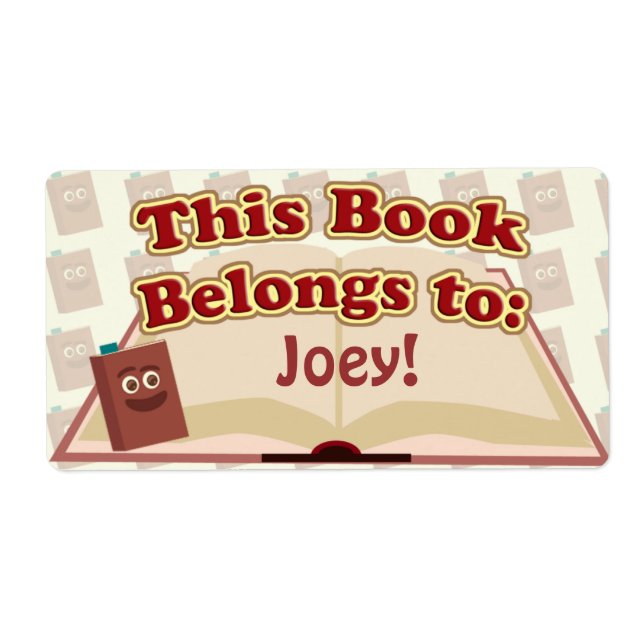 This Book Belongs To: Label (Front)