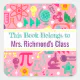 This Book Belongs To Label Pink Math and Science | Zazzle