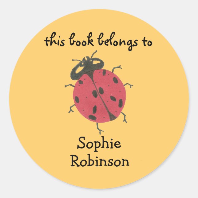 "This book belongs to" ladybug bookplate (Front)