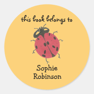 "This book belongs to" ladybug bookplate