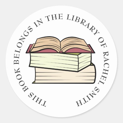 This book belongs to library  classic round sticker