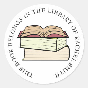 This book belongs to library classic round sticker