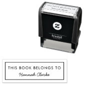 This Book Belongs To | Modern Name Bookplate Self-inking Stamp (In Situ)