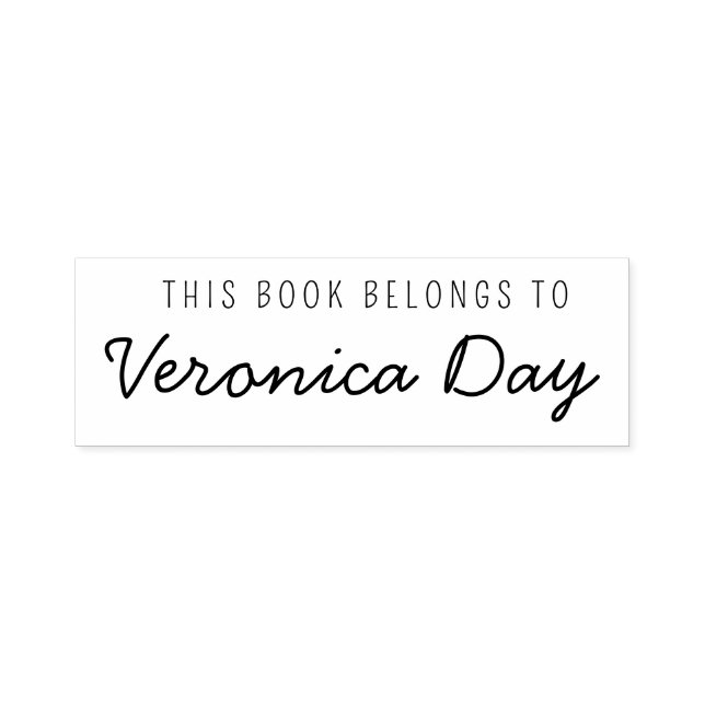 This Book Belongs to Modern Name Bookplate Self-inking Stamp (Design)