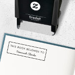This Book Belongs To | Modern Name Bookplate Self-inking Stamp<br><div class="desc">Simple,  stylish custom "This Book Belongs To" design in a modern minimalist typography and simple single black border. The name,  in handwritten script typography,  can easily be personalized with your own name! The perfect gift or accessory for a book lover or teacher!</div>