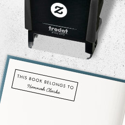 This Book Belongs To | Modern Name Bookplate Self-inking Stamp